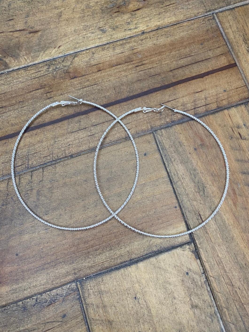 Very Large Silver Hoop Earrings