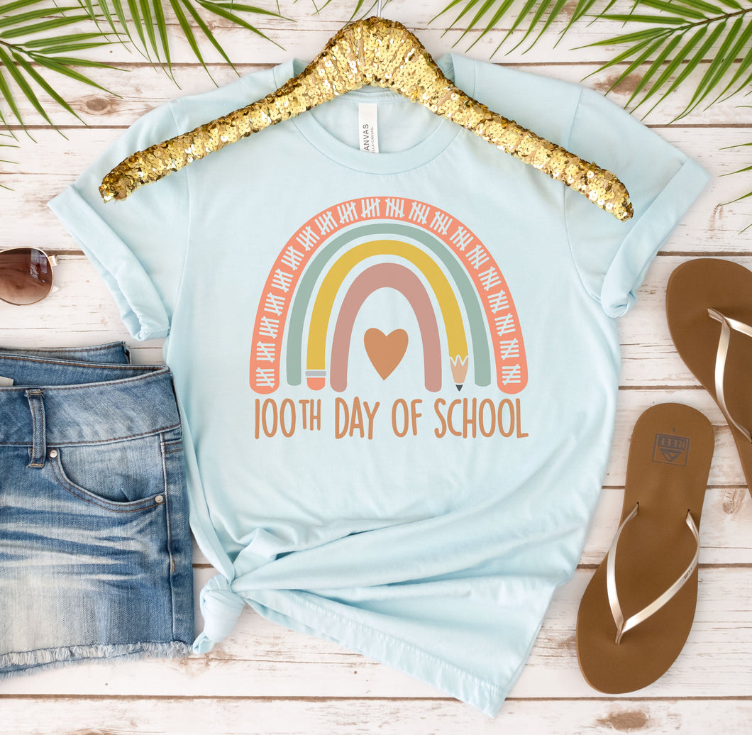 100th Day of School Rainbow Graphic Tee