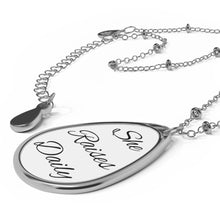 Load image into Gallery viewer, She Rises Daily Necklace | Motivational Affirmation Jewelry | Inspirational Quote Pendant | Gift for Women