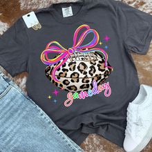 Load image into Gallery viewer, Neon Leopard Football Graphic Tee