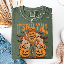 Load image into Gallery viewer, It's Fall Y'all Pumpkin Cowboy Graphic Tee