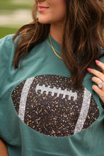 Load image into Gallery viewer, Emerald Faux Glitter Football Tee