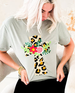 Leopard Cross Graphic Tee