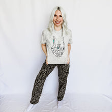 Load image into Gallery viewer, Turquoise Skeleton Peace Sign Graphic Tee