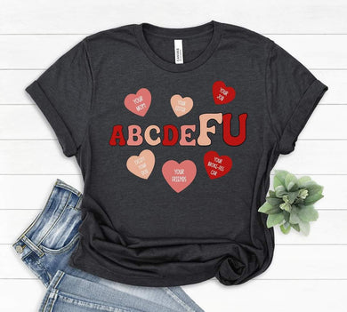 ABCD Valentine Hearts Graphic Tee