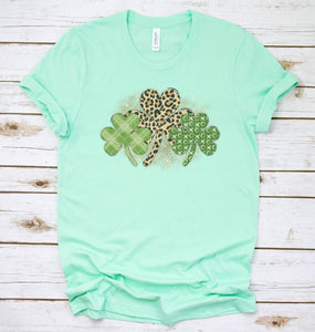 Leopard Shamrocks Graphic Tee
