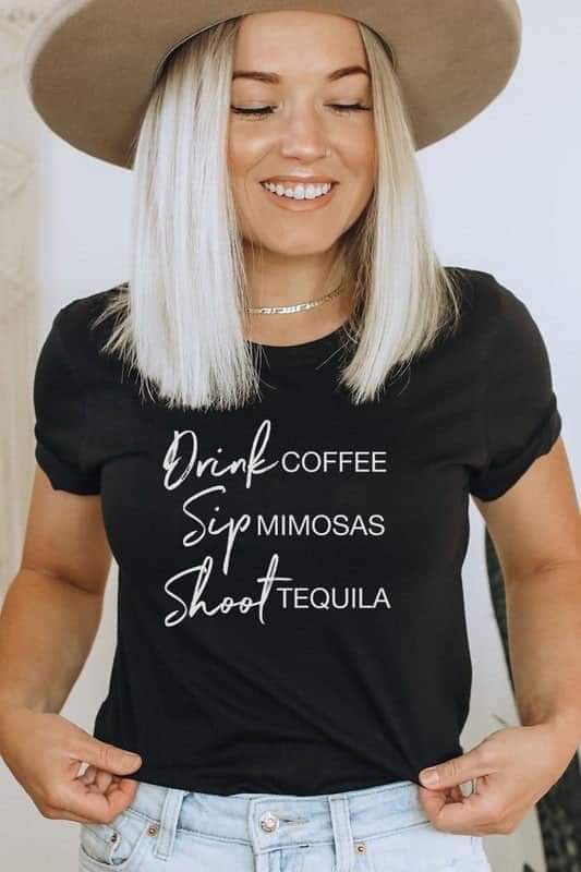 Drink Coffee Sip Mimosas Graphic Tee