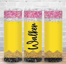 Load image into Gallery viewer, Pink Glitter Pencil Tumbler