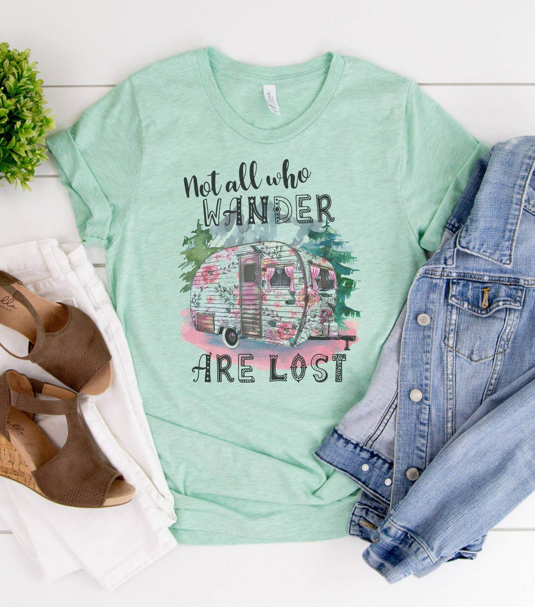 Not All Who Wander Camper Graphic Tee