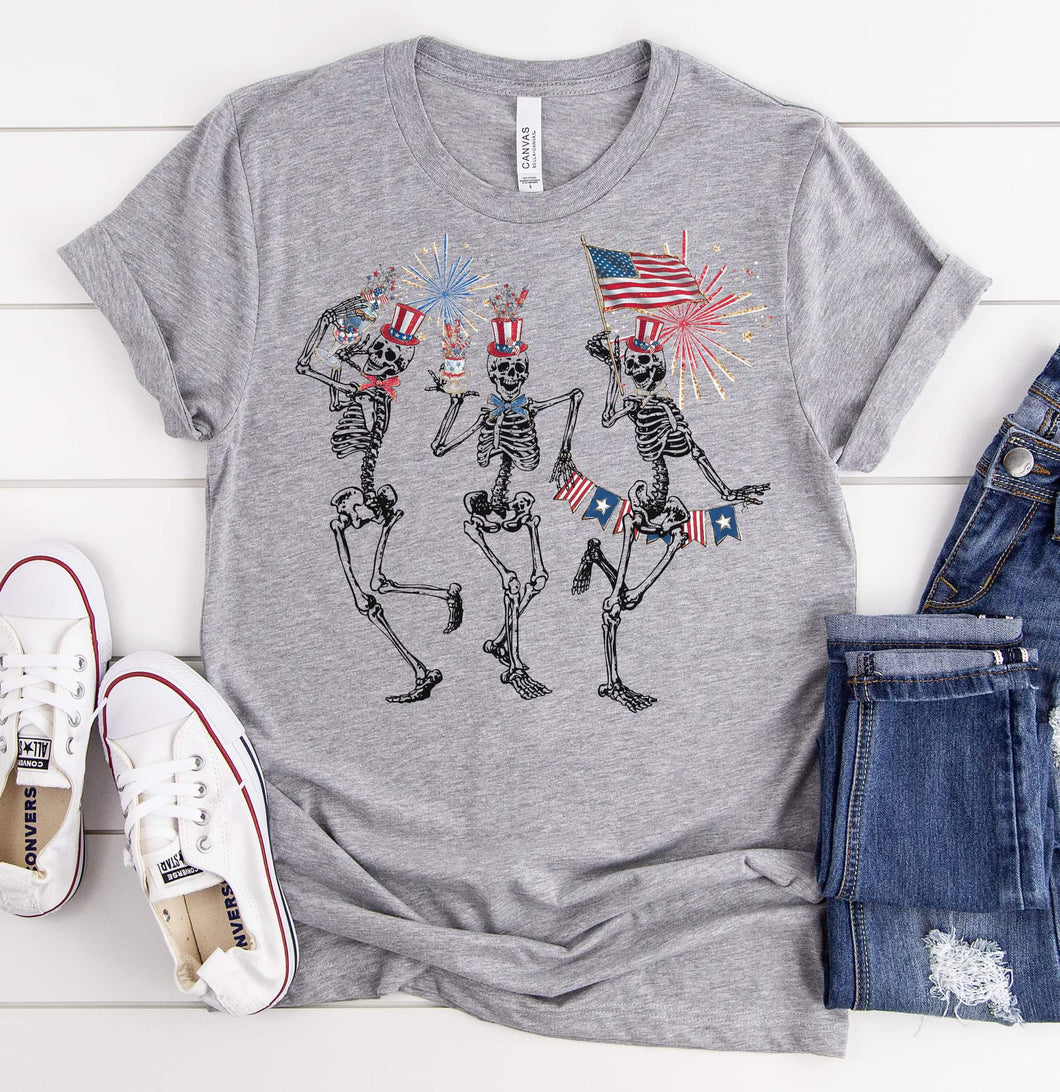4th of July Skeletons Graphic Tee