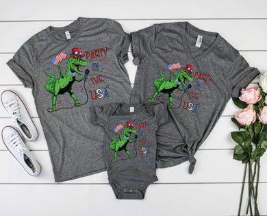 Party In the USA Dino Graphic Tee