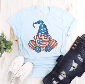 Patriotic 4th of July Gnome Graphic Tee