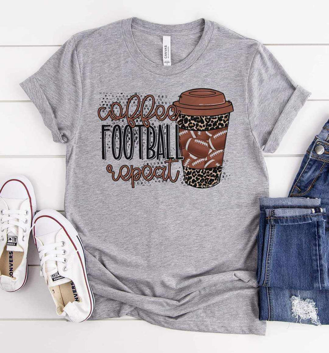 Coffee Football Repeat Graphic Tees