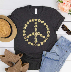 Peace Sign Daises Graphic Tee