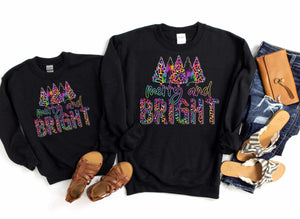 Neon Merry and Bright Graphic Sweatshirt