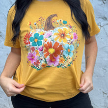 Load image into Gallery viewer, Floral Fall Pumpkin Graphic Tee