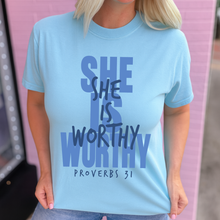 Load image into Gallery viewer, Blessed Blue Bow Graphic Tee