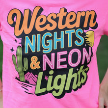 Load image into Gallery viewer, Western Night &amp; Neon Lights Graphic Tee