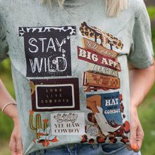 Load image into Gallery viewer, Stay Wild Cowboy Collage Graphic Tee