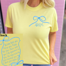 Load image into Gallery viewer, Blessed Blue Bow Graphic Tee