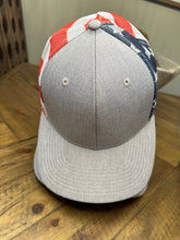Load image into Gallery viewer, Heather Gray American Flag Snap Adjustment Back Hat