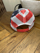 Load image into Gallery viewer, Heather Gray American Flag Snap Adjustment Back Hat