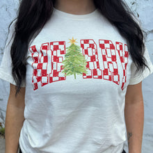 Load image into Gallery viewer, Checkered Merry Tree Graphic Tee