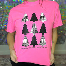 Load image into Gallery viewer, Black And Checkered Trees Graphic Tee