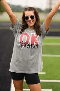 OK Sooners Faux Sparkle Tee