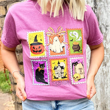Load image into Gallery viewer, Halloween Cartoon Stamps Soft Graphic Tee