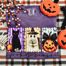 Load image into Gallery viewer, Spooky Season Stripes Soft Graphic Tee