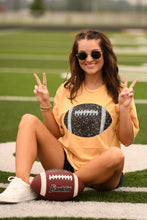 Load image into Gallery viewer, Gold Faux Glitter Football Tee