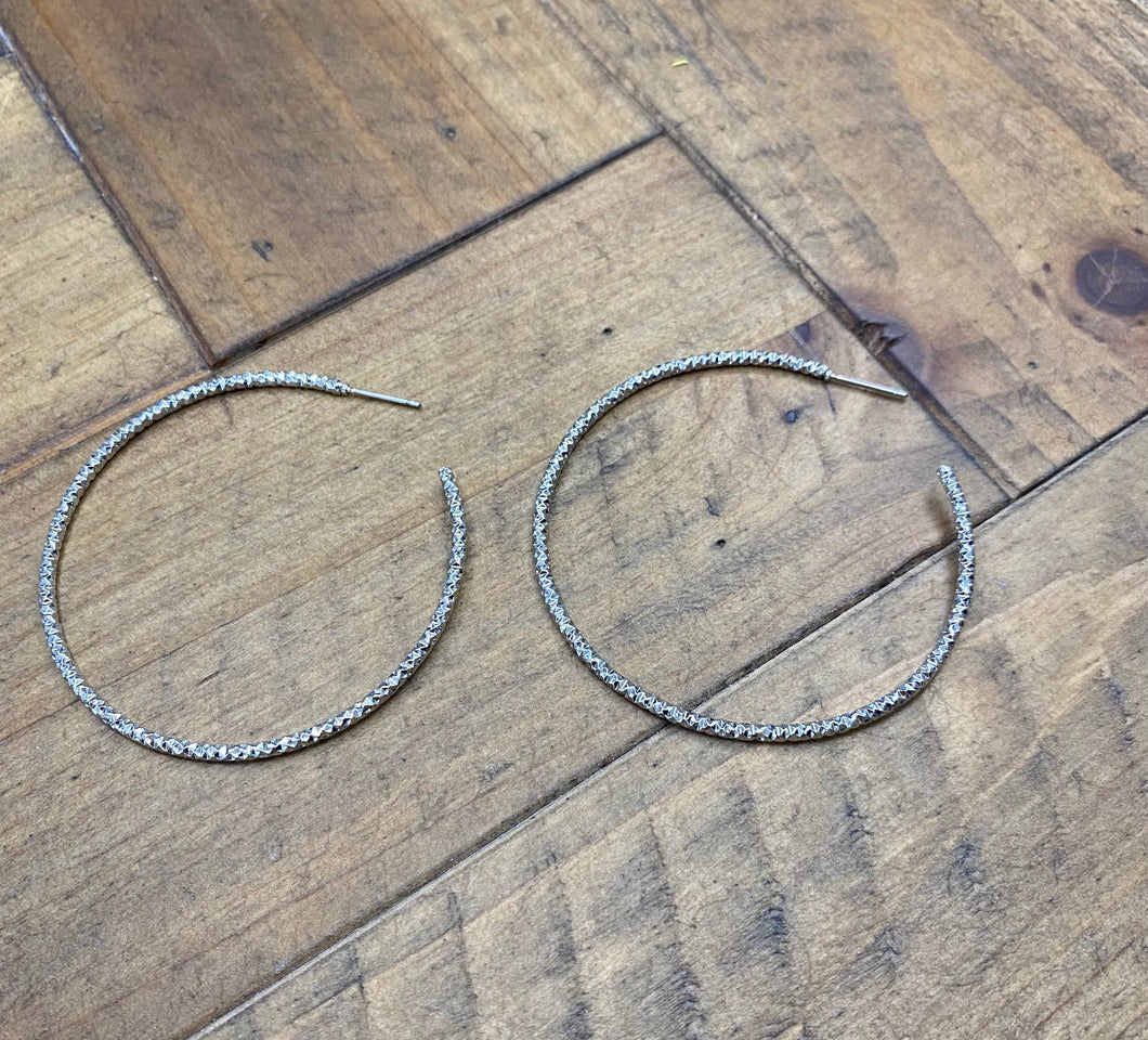 Silver Hoop Design Earrings