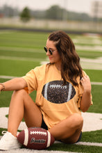 Load image into Gallery viewer, Gold Faux Glitter Football Tee