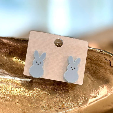 Blue Bunny Stud Earrings