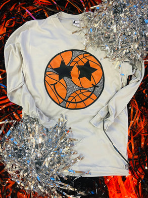 Basketball Glitter Smiley Tee/Long Sleeve Dri Fit