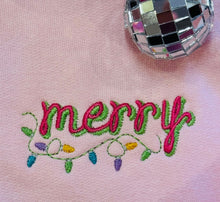 Load image into Gallery viewer, Merry Christmas Lights Embroidered Sweatshirt