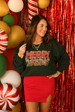 Load image into Gallery viewer, Merry Christmas Lights Faux Glitter Patch Mommy &amp; Me Sweatshirt