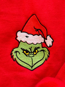 Grinch Head Embroidered Mommy & Me Sweatshirts