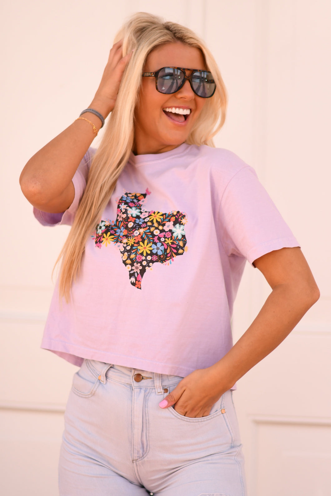 Floral TX CROP/TEE