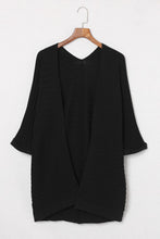 Load image into Gallery viewer, Black Ribbed Open Cardigan