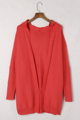 River Trimmed Batwing Sleeve Hooded Cardigan