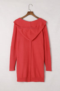 River Trimmed Batwing Sleeve Hooded Cardigan