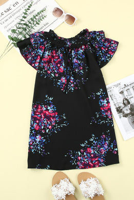 Black Butterfly Floral Top