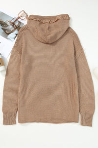 V Neck Ribbed Drop Shoulder Sweater