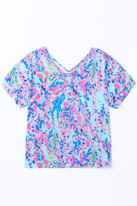 Loose Print Oversized Top - Neon