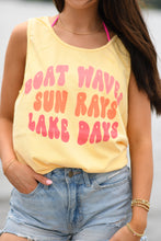 Load image into Gallery viewer, Boat Waves Sun Rays Lake Days Tank/Tee