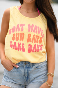 Boat Waves Sun Rays Lake Days Tank/Tee