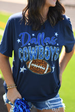 Load image into Gallery viewer, D Cowboys Faux Sequin DTF Tee