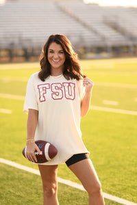 FSU Checkered Faux Patch Tee